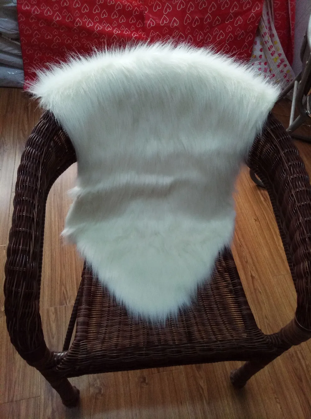 Белый красивый ковер из искусственной овчины мягкий коврик для стула пушистый