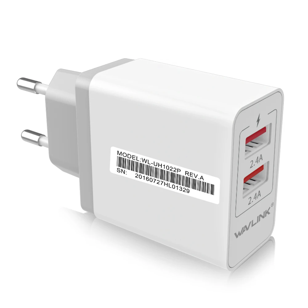 Wavlink 2 порта 24 Вт/4.8A USB настенное зарядное устройство настольная станция DC5V/2.4A