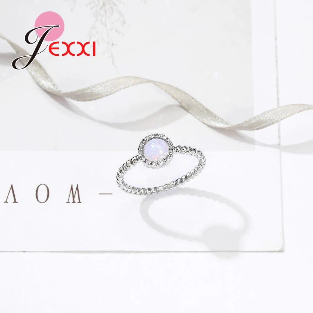 Vintage Silver Rings for Men Women Charming Mystic White Fire Opal Stone Jewelry Bague Party Accessories | Украшения и аксессуары