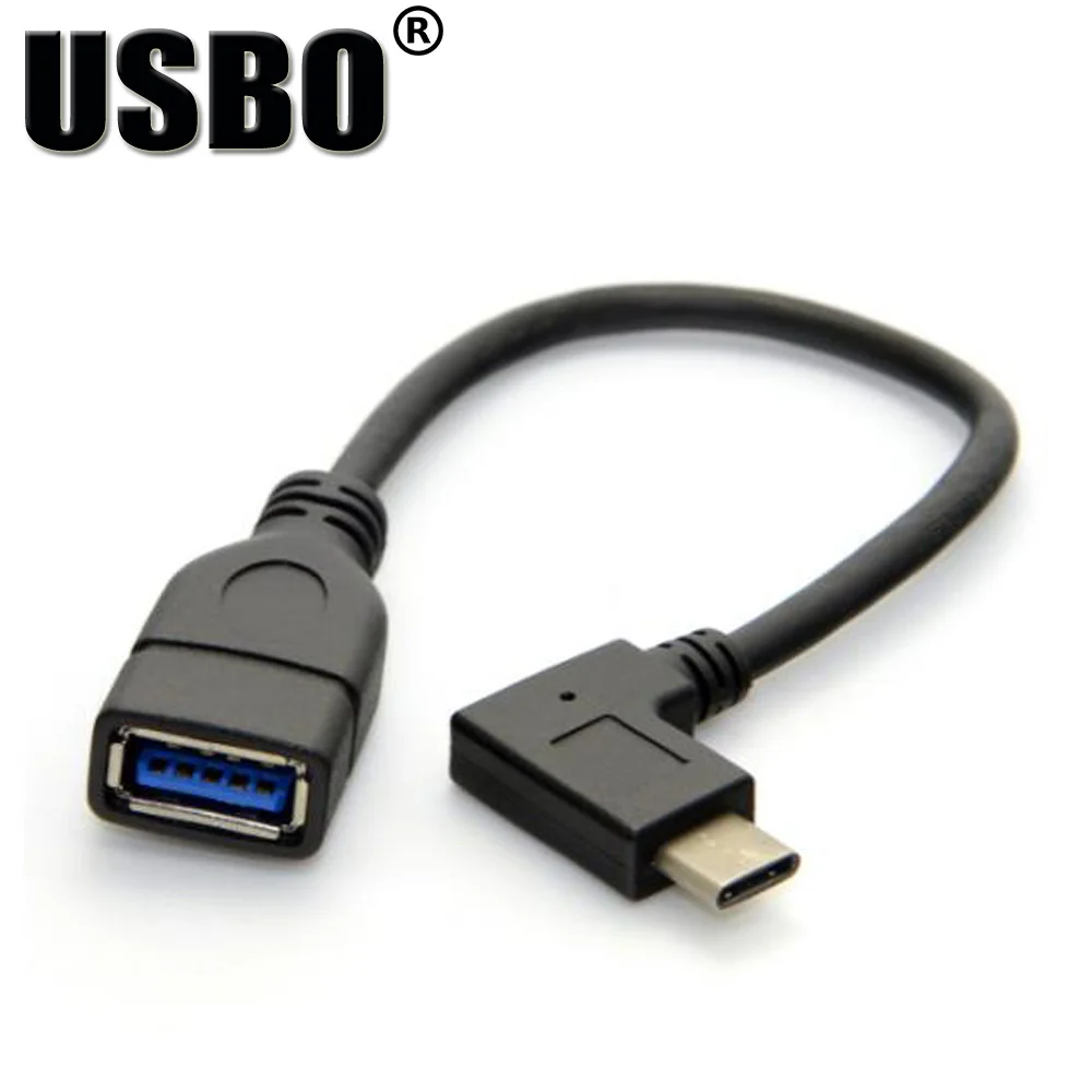 Оптовая продажа черно белый 0 1 м USB 3 OTG кабель для передачи данных Type C штекер A