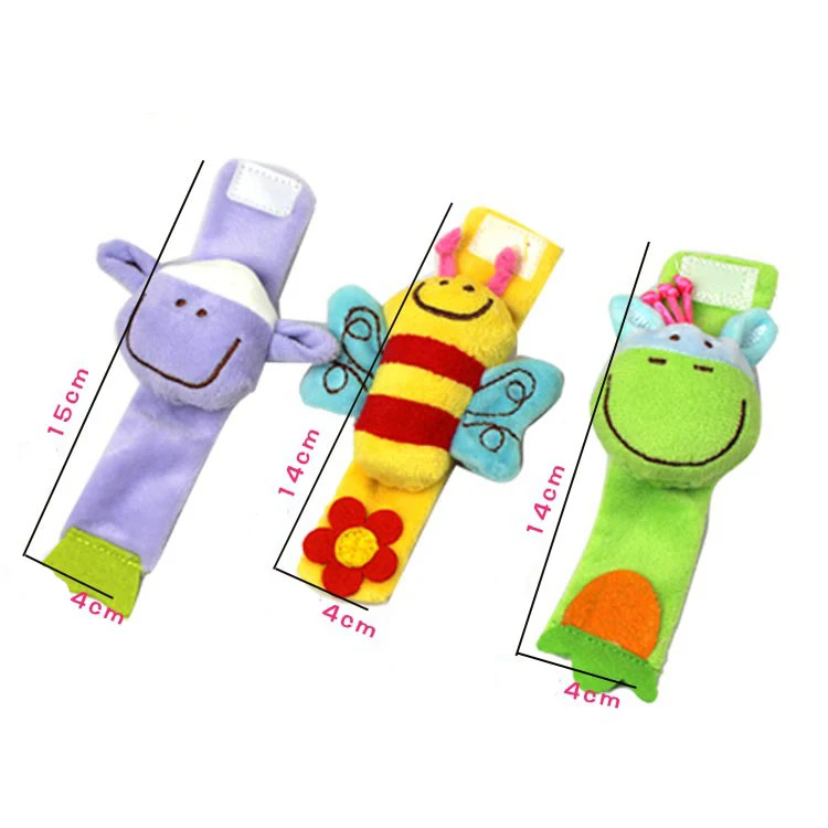 Младенческие Мультяшные животные Ручные погремушки пчела овца и Ослик мягкие