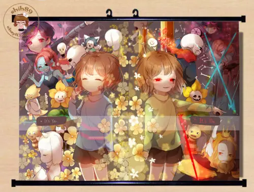 Undertale Sans И Papyrus Скелет брат домашний декор плакат настенный прокрутка # E23 P|scroll