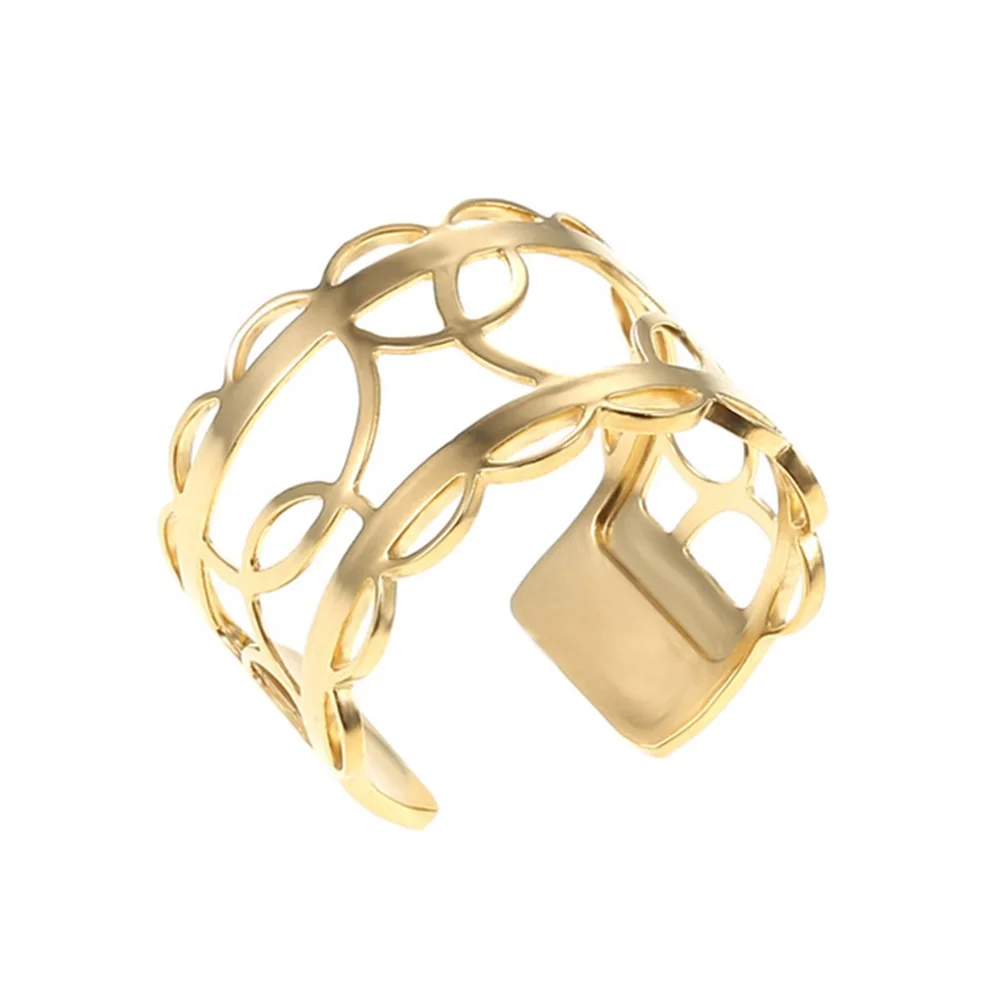 Legenstar, сделай сам, Argent, открытый размер, кольца для женщин, Bijoux Homme, круглое кольцо из нержавеющей стали, обратимая кожа, Bague - Цвет основного камня: GOLD