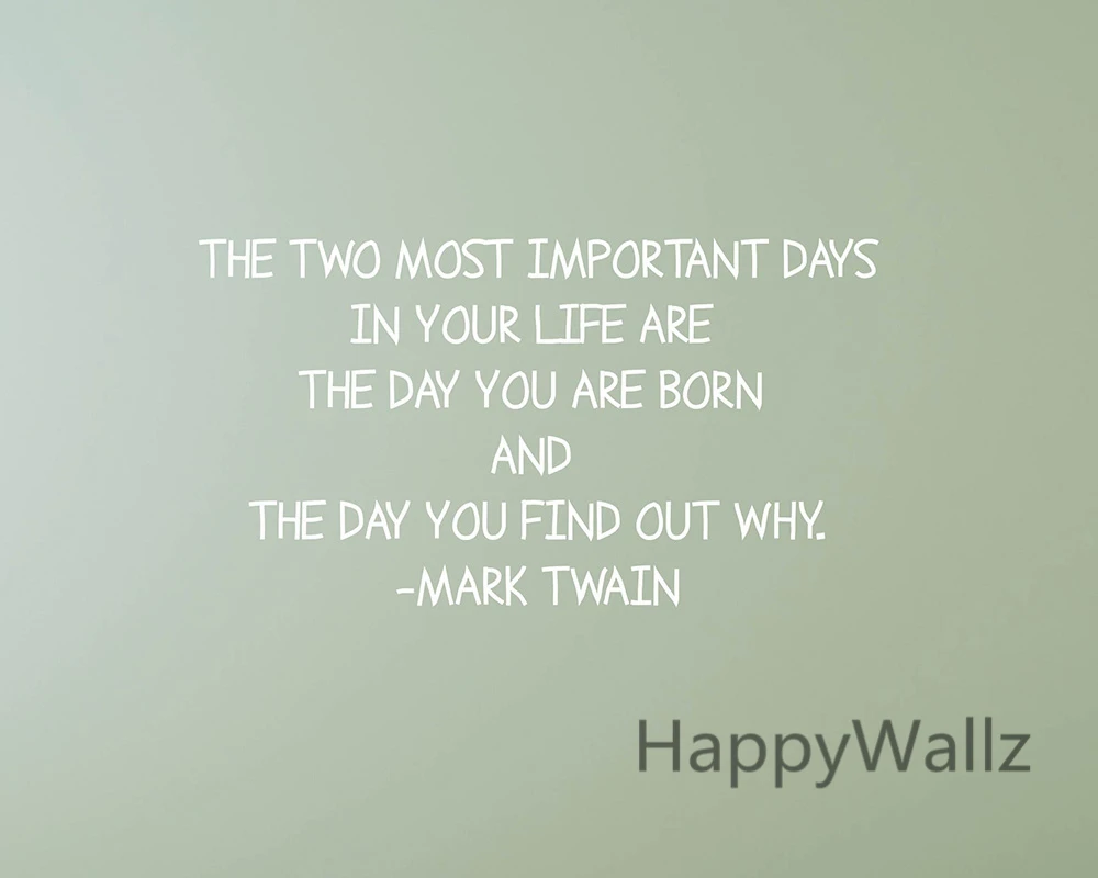 

The Two Most Important Days Motivational Quote Wall Sticker DIY Inspirational Quote Wall Decal Decorative Quote Custom Color Q86