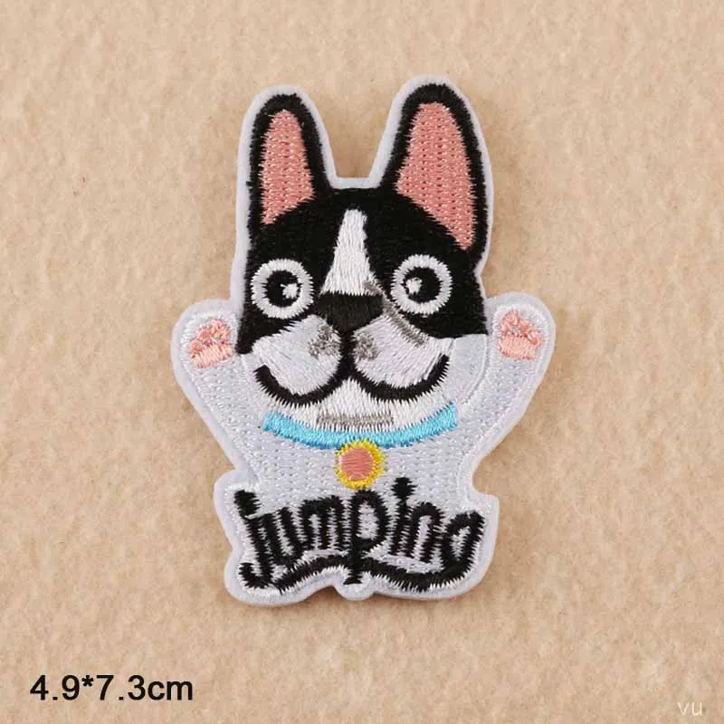 dog jumbing Модная кружевная ткань с нашивками в виде собаки, птицы, Иисуса, утюга - Цвет: dog jumbing