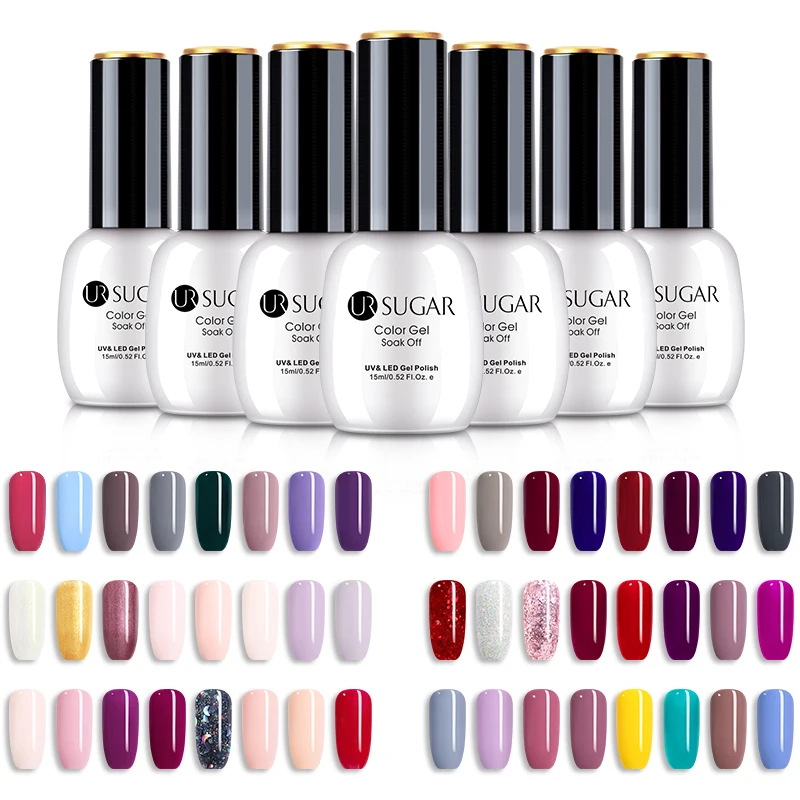 UR SUGAR 15ml Nail Color Gel Polish Red Semi Permanent Soak Off UV Varnish Long Lasting Art varnish | Красота и здоровье