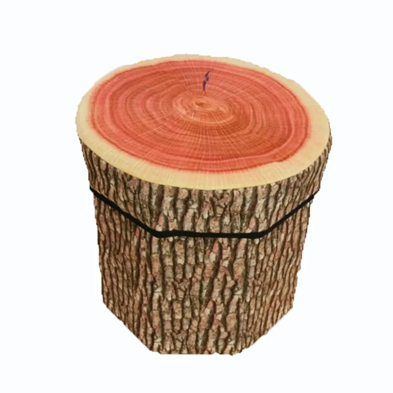 Wood shaped 3D Творческий Фруктовый Шап складной органайзер для хранения пуфик стул милые детские игрушки коробка для хранения подножка сиденье фруктовый узор - Цвет: Wood shaped