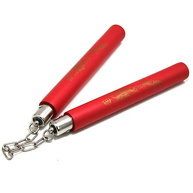 Nunchucks боевые искусства тренировочные продукты Фитнес Бодибилдинг Китайский кунг-фу Брюс Ли нунчак пена для начинающих взрослых детей - Цвет: Красный