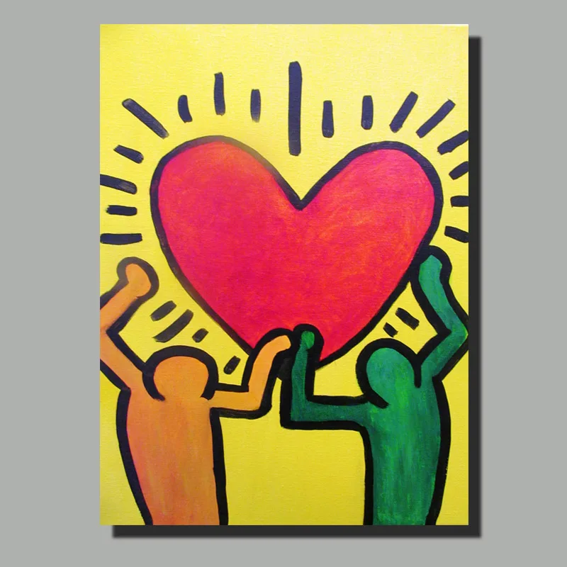 Keith Haring поп-арт, печать на холсте, мультяшная картина маслом для гостиной, кровати, холст, Художественная печать, абстрактная настенная живопись - Цвет: KEITH  (9)