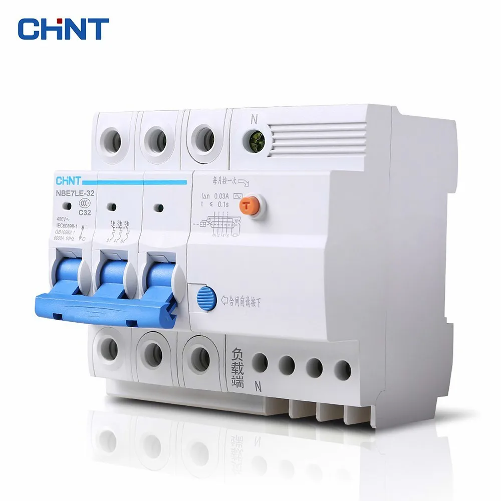 CHINT Leakage Protector NBE7LE 3P + N 32A With Electric Shock Protection Circuit Breaker Air Switch|circuit breaker 3p|chint circuit breakerchint