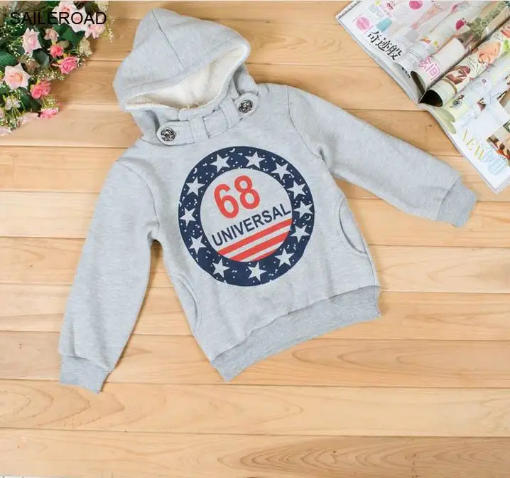 gray coat Дети зима толстые мальчики толстовки пальто с длинным рукавом дети пальто подходят 2-7age для зимы осень дети свитер толстовки SAILEROAD - Цвет: gray coat