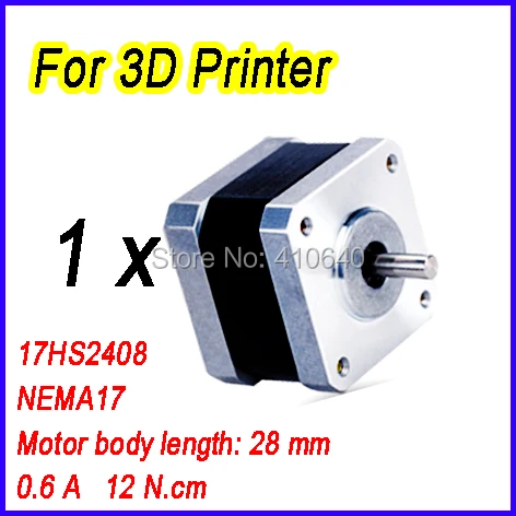 3D принтеры NEMA 17 Шаговый двигатель 17HS2408 L28 мм 1.8 град 0.6 12 N. см 4 провода Бесплатная