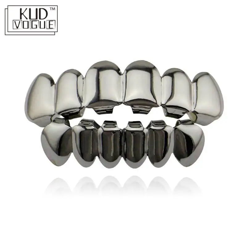 Хип-хоп золотые зубцы Grillz верхние и нижние грили колпачки для рта панк зубов