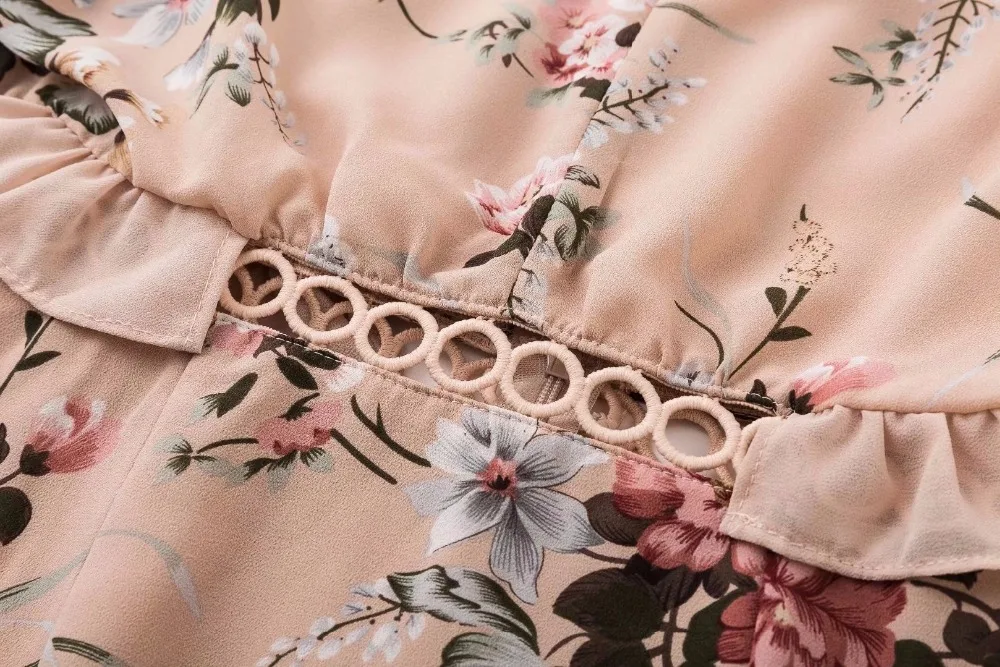 Сексуальная v шеи выдалбливать кружевное платье Женщины рюшами рукава