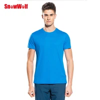 snowwolf outdoor quick dry uv protection skin t shirt breathable stretch men sport shirtfor gym running exercises camping tops
