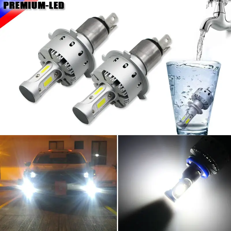 High Power LED Лампы Фар H4 9003 HB2 6000 К Белый для Дальнего света DRL Огней или