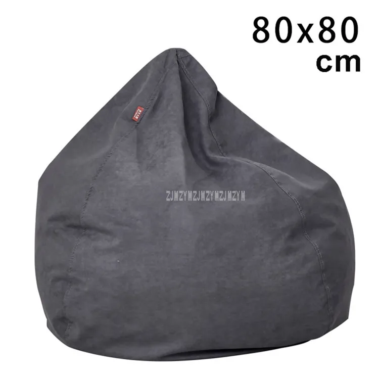 dark gray Ленивый одноместный диван мягкий стул кровать замша мебель для гостиной кресло мешок кресло Наполнитель из пенополистирола частицы 80*80 см - Цвет: dark gray