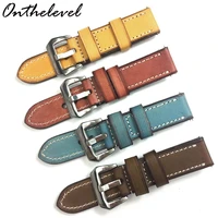onthelevel watch accessories fashion 4 colors watchband 20mm 22mm 24mm leather watch strap brush buckle watch band for panerai