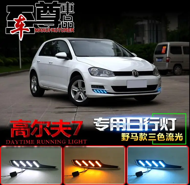 Автомобильные фары bumer для golf 7 golf 7 дневные ходовые дневные огни~ автомобильные аксессуары светодиодный DRL Противотуманные фары для golf 7 дневной свет