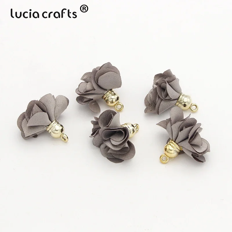Color5 5pcs Lucia crafts приблизительно 25 мм много вариантов Цветы кисточки кулон для брелок изготовление сережек DIY аксессуары 5 шт/7 шт I0108 - Цвет: Color5 5pcs