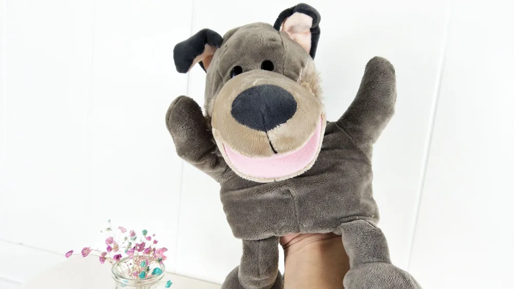 Big Grey Wolf Baby Plush Stuffed Hand Puppet Toys Christmas Birthday Gifts | Игрушки и хобби