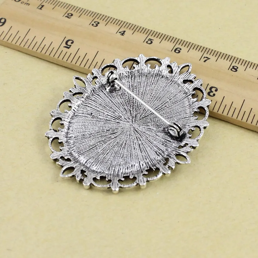 Винтажная пустая оправа основа для кабошона с основанием броши DIY 30x40 мм 3 шт./лот