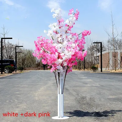 white pink Новое поступление цветущей сакуры Дерево дорога ведет свадьбы бегун проход Колонка торговые центры открыл двери украшения стоит - Цвет: white pink