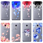 Чехол-накладка для Meizu M6, M5, M3, M2 Note, силиконовый, с розовым, красным, синим цветком, для Meizu M2, M3, M3S, M5, M5C, M5S, M6, M6S, M6T, чехол для телефона