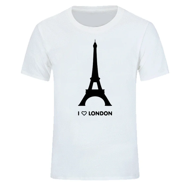 Новая летняя футболка с надписью I Love London Забавный романтический дизайн