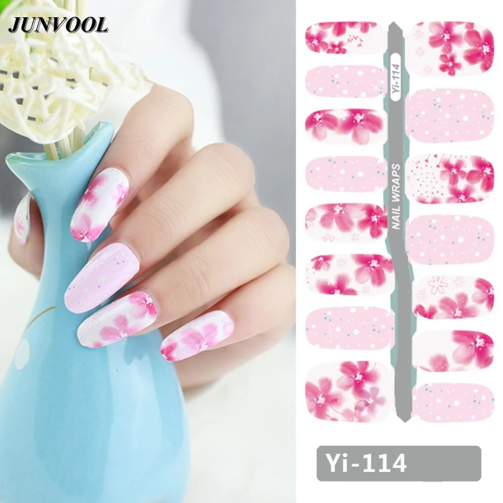 7 Лист Макияж Ногтей Наклейки Инструменты Полное Покрытие Цветы Клей Nail Art