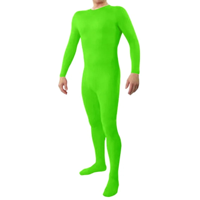 Мужской костюм Zentai блестящий боди на молнии цельнокроеные трико заказ |