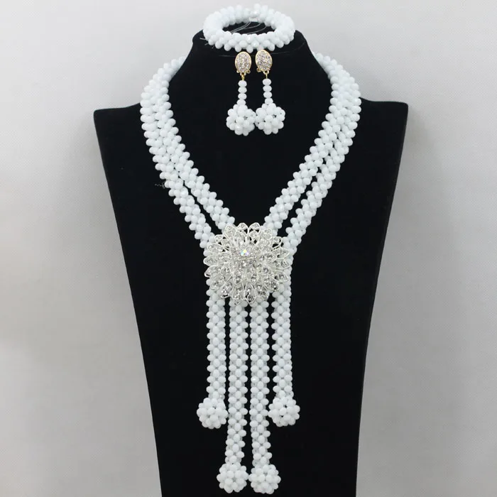 Green Crystal Beads Bridal Jewelry Sets African Costume Necklace Nigerian Wedding Set Free Shipping ABF405 | Украшения и