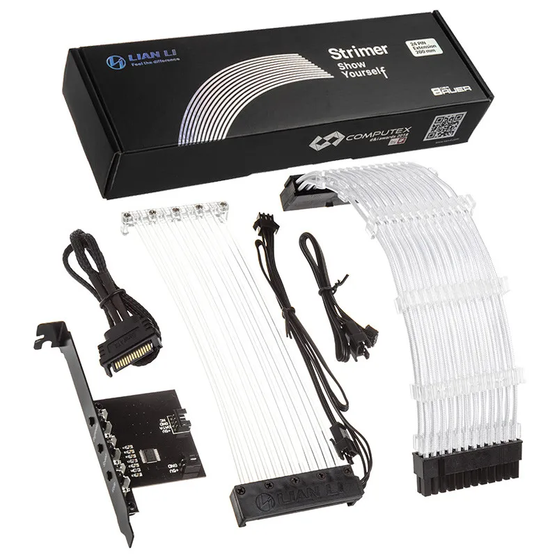 LIANLI Strimer-24/Strimer-8 24 Pin Neon Line RGB D-RGB AURA SYNC PSU кабель для 24Pin к материнской плате/Dual-8Pin к видеокарте