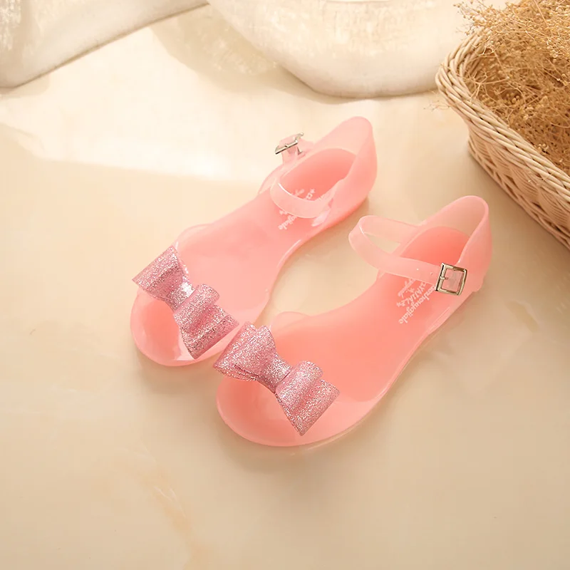 pink Melissa/брендовые прозрачные сандалии для крупных девушек; Новинка года; Летняя детская обувь; милая обувь для девочек; высокое качество - Цвет: pink