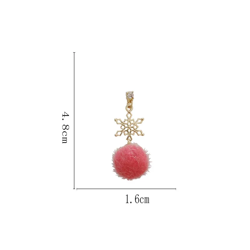 South Korea's temperament contracted and collars Autumn/winter warmth of heart the young girl students lint earring wholesale |