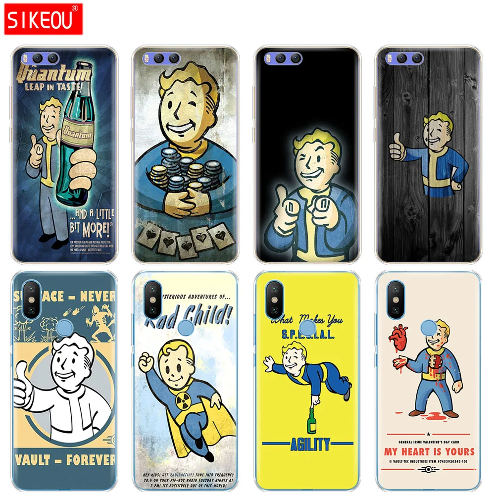 Силиконовый чехол для Xiaomi Mi 8 8SE A1 A2 5 5S 5X 6 Mi5 MI6 NOTE 3 MAX Mix 2 2S Black Isle Studio game Fallout|Бамперы| |