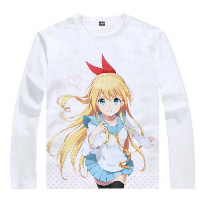 Coolprint Футболка с изображением в стиле аниме Nisekoi ложным подолом футболки