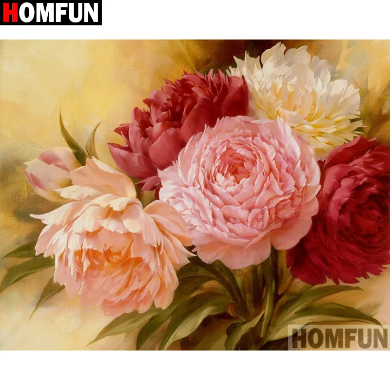 

Алмазная живопись HOMFUN «цветок», алмазная вышивка «сделай сам» с полными квадратными/круглыми стразами, домашняя 5D A07860