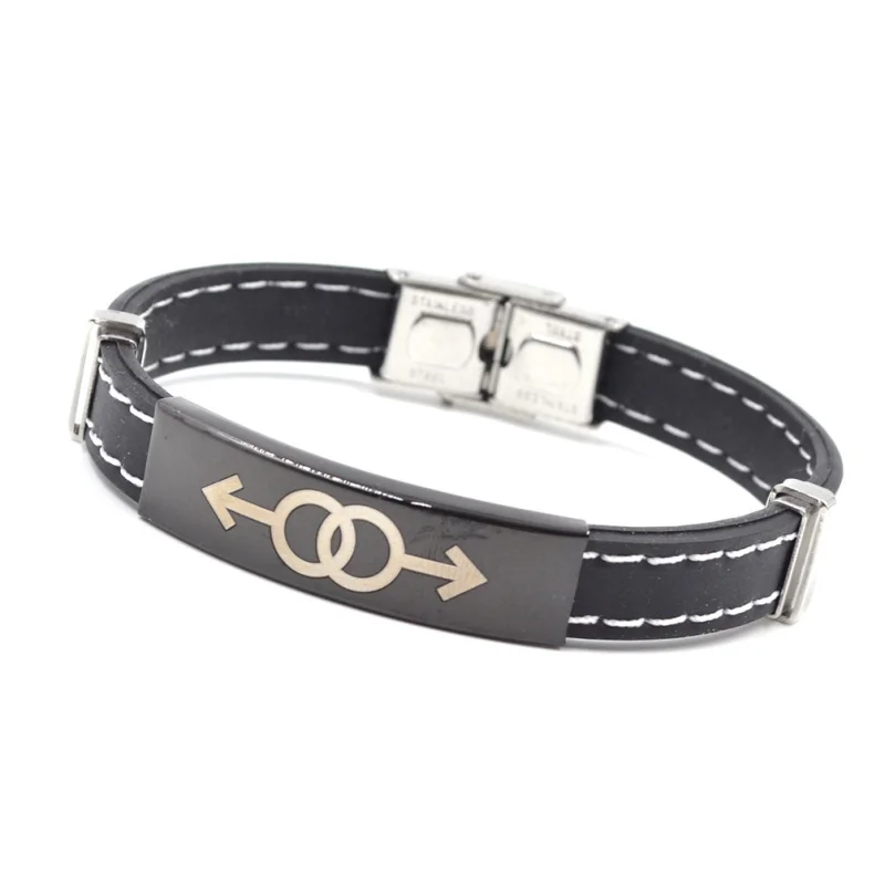 Lychee 1 шт. Силиконовый браслет с Отличительной символикой сплав резиновый акцент