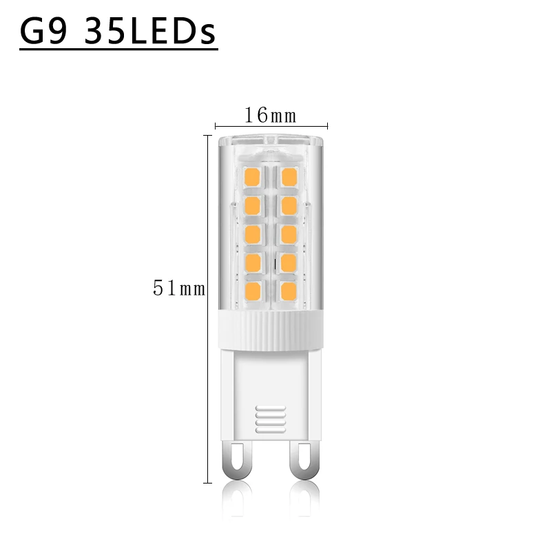 Новый G9 светодиодный светильник 3 Вт 5 7 SMD2835 36 51 76 s AC220V керамический