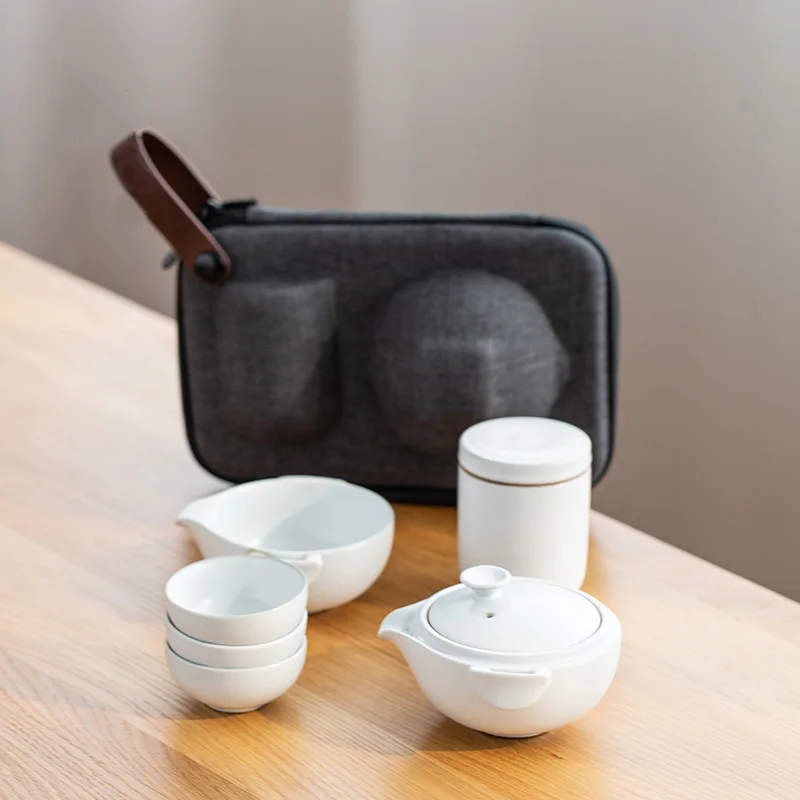 Style A(White) TANGPIN керамический чайник gaiwan чайные наборы портативный дорожный чайный набор - Цвет: Style A(White)