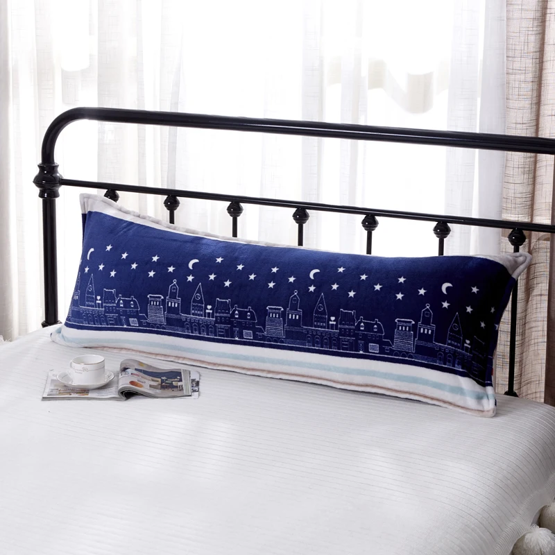 Long Pillowcase-1 Фланелевый двойной чехол для подушки зимний теплый коралловый флис длинный Чехол для подушки 1,2/1,5/1,8 м кровать 48x150/48x120/48x180 см чехол для подушки - Цвет: Long Pillowcase-1