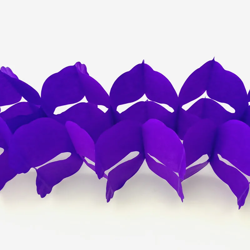 Dark purple 2шт 3,6 м четырехлистная бумага в виде клевера гирлянды-поделки, товары для свадебной вечеринки, украшения для дома, банты для детского душа, пасхальный декор - Цвет: Dark purple