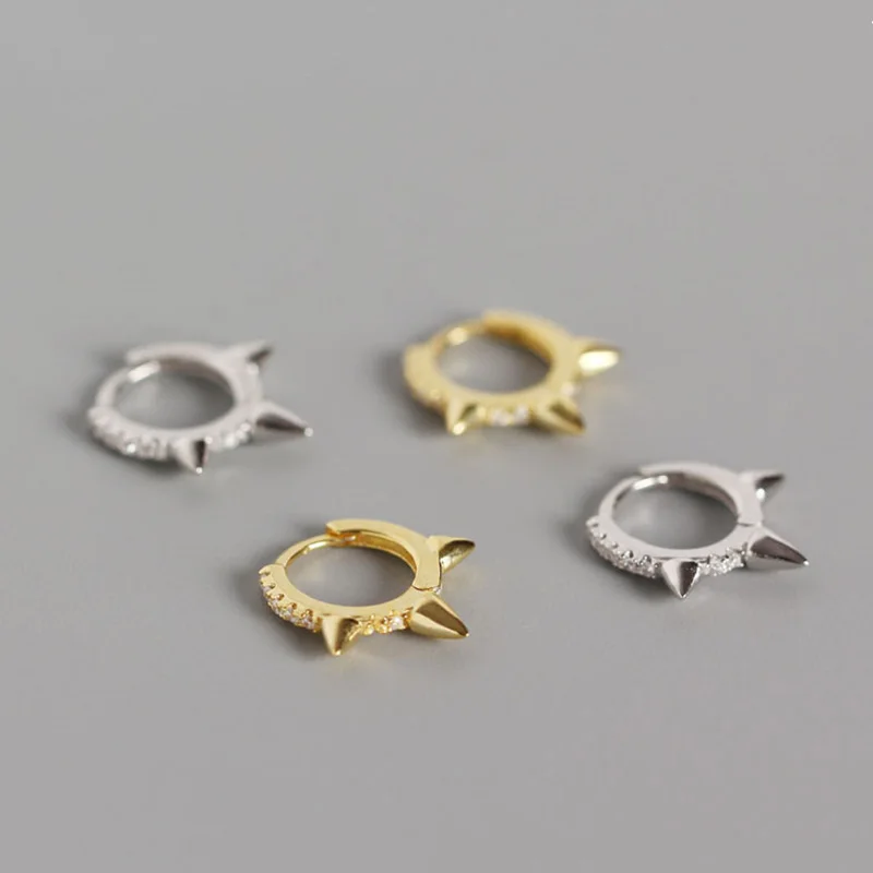 

WTLTC 925 пробы серебряные крошечные серьги-кольца Huggie для женщин, маленькие серьги спиральный для хряща, минималистичные серьги Huggies с шипами