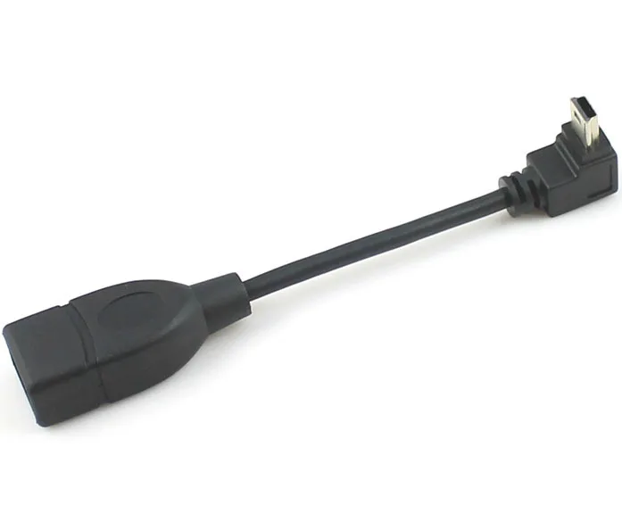 10 шт. 90 градусов вверх Угол Мини B 5Pin 5P папа USB2.0 USB 2 0 Женский хост OTG кабель для