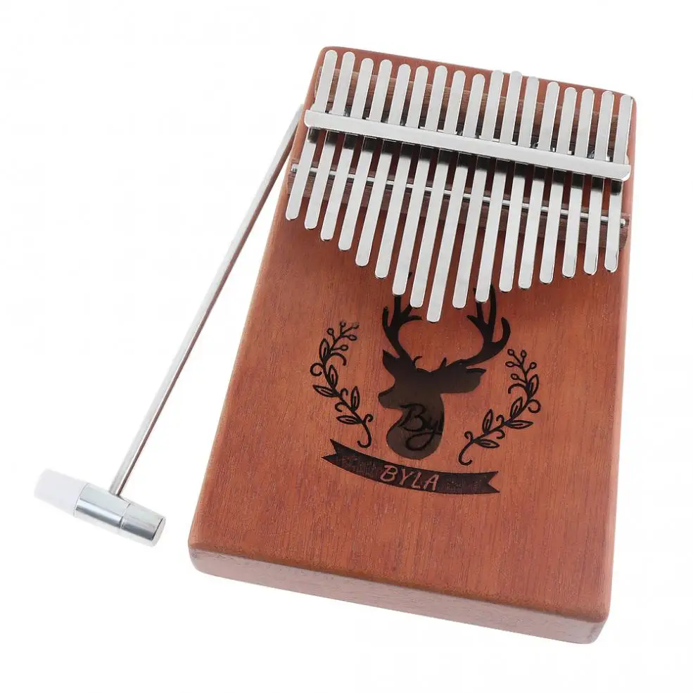 17 клавиш Kalimba лося звуковое отверстие одноплатный из красного дерева большой палец пианино Mbira мини клавиатура инструмент с полными аксессуарами