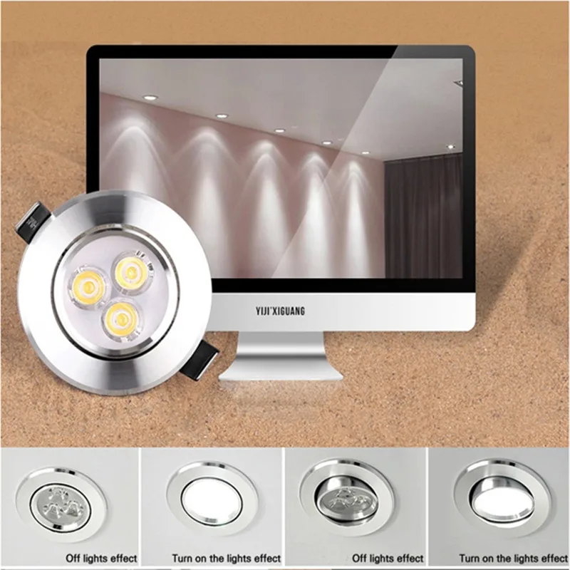 

4pcs free shipping Dimmable 3W 5W 7W led Ceiling Light spotlight CREE LED downlight white shell cool warm white light