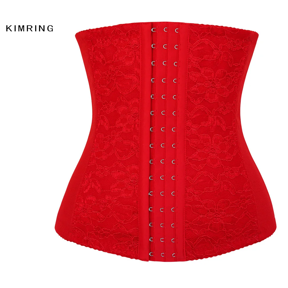 Kimring Мода для похудения Кружева корсет Плюс Размеры Сталь Boned животик Tight Cincher Пояс корсет Бюстье корсетные грудью