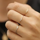 Простые тонкие кольца из розового золота для женщин, очаровательные ювелирные украшения для пальцев, подарок для девочек, Прямая поставка, 3 цвета