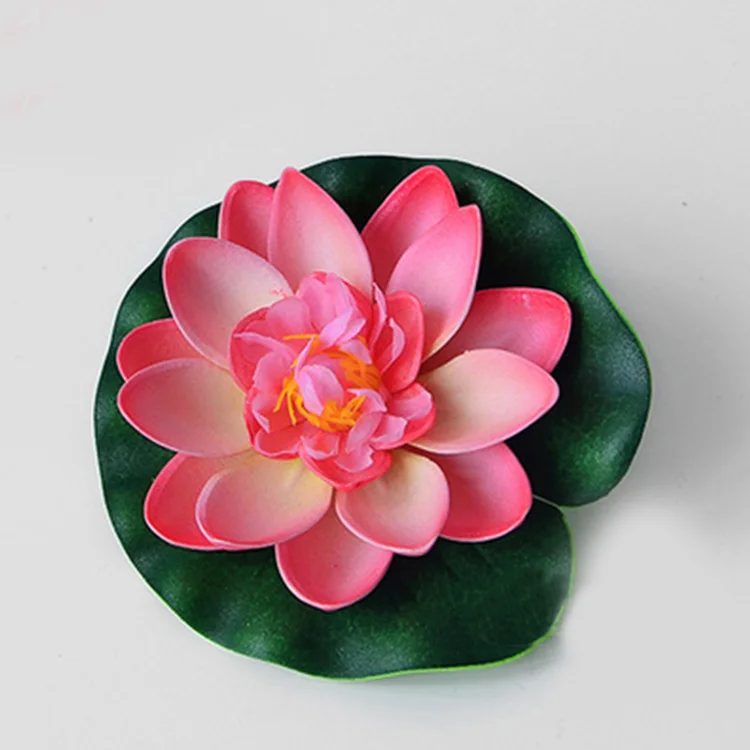 pink 11cm CHENCHENG 1 шт. искусственный Лотос водяная Лилия плавающий цветок Пруд Танк растение орнамент домашний сад украшение пруда - Цвет: pink 11cm